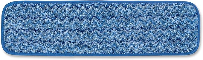 Rubbermaid Commercial Products Mop Head for Microfiber Damp Mop, 18-Inch, Blue, Heavy-Duty Single Sided Cleaning Cloth for Hardwood/Tile/Laminated Floors in Kitchen/Lobby/Office