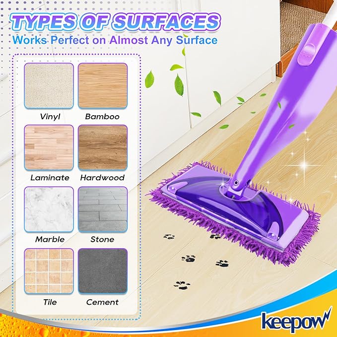 Reusable Floor Mop Pads Compatible with Swiffer Wet Jet Refills 6 Pack, Machine Washable, 12-inch Microfiber Mop for Swiffer Wet Pads, Eco-Friendly Household Cleaning Supplies