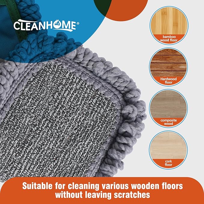 Twisted Microfiber Mop Replacement Mop Pads (Fit CLEANHOME Dust Mop : B0CYGYR9HR)