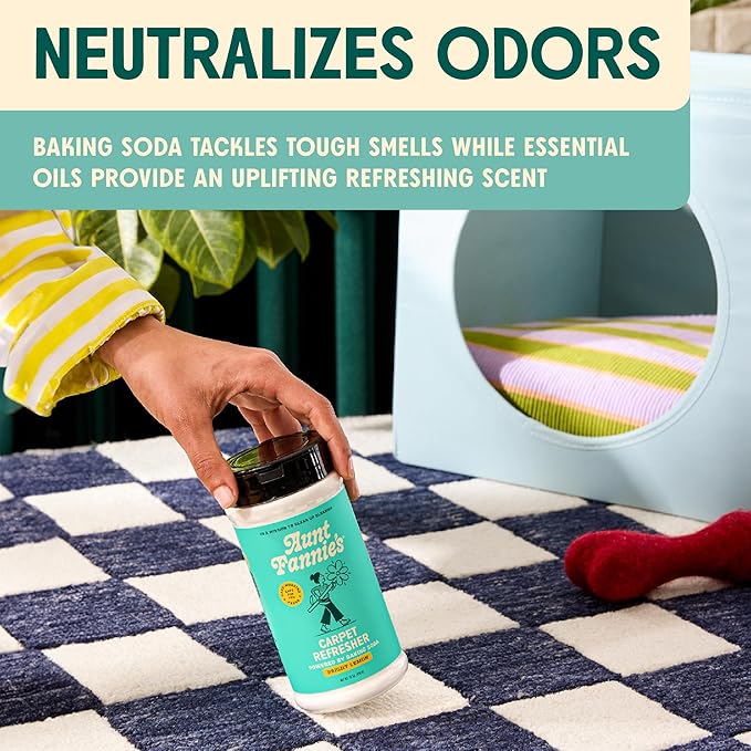 Aunt Fannie's Carpet Bundle: Includes One 16 oz Carpet Refresher Shaker and Three Refills, Bright Lemon Scent, Pack of 4