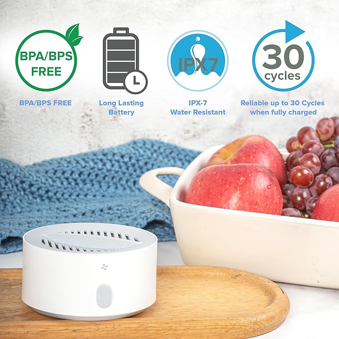 AquaPure - Fruit and Vegetable Washing Machine, 1-Year Warranty, Fruit Cleaner Device That Cleans Fresh Produce in Water, Waterproof Fruit and Vegetable Cleaner, Fruit and Veggie Purifier