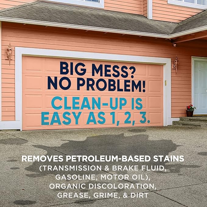 Dumond Smart 'n Easy Concrete Oil, Grease & Stain Remover, Cleans Grime, Dirt & Petroleum-Based Messes from Porous Masonry Surfaces, Garage Floors, Sidewalks, Driveways & More, 1 Gallon Refill