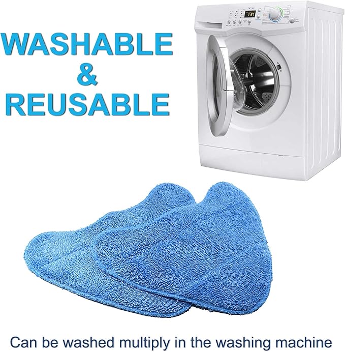 HQRP 2-Pack Microfiber Steam Mop Pads Replacement for Hoover Part WH01000 Compatible with Hoover WH20200 WH20201 Steam Mops, WH20300 Canister Steam Cleaner Steamer