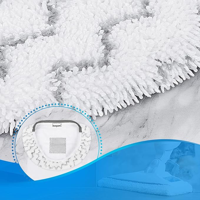 KEEPOW Steam Mop Pads 6 Pack for Bissell Powerfresh 1940 1544 1440 Series Floor Steamer Hard Floor Cleaner Microfiber Rags Replacement Parts for Bissell Model 1544A 2075A 1806 5938 1940W 19404 1940A