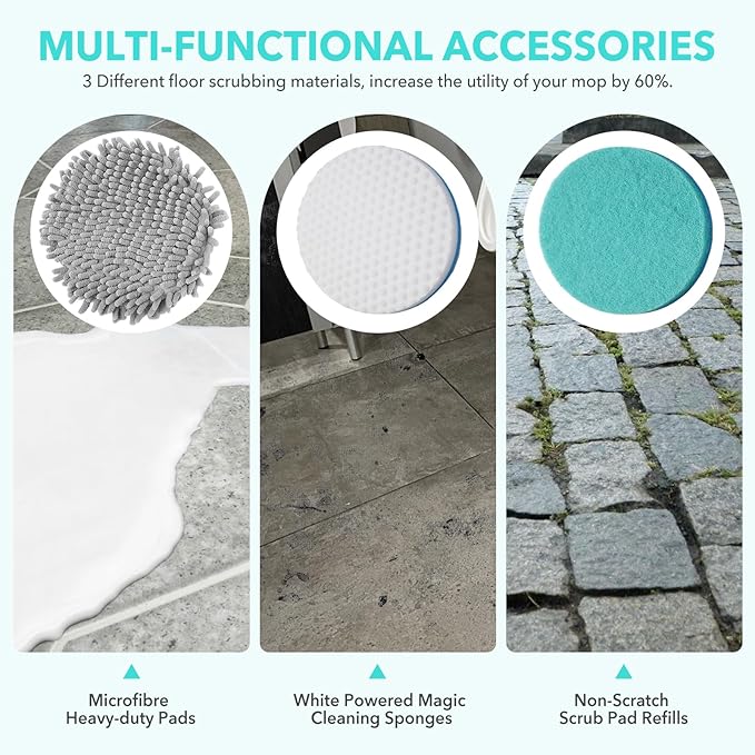 6 Packs Steam Mop Pads Replacement Power Pads Compatible with Shark,S8201 S8001 S7001 S7201 S7000AMZ S7000 S7005 S7020 S7001C Dirt Grip Scrub Adsorb Washable Pad
