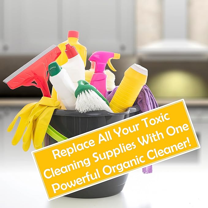 100% Organic All Purpose Cleaner | Household Cleaning | Multi Surface | Glass | Kitchen Countertop | Bathroom Toilet Tub & Shower | Non Toxic | Hypoallergenic | Hyper Concentrated | Tangerine