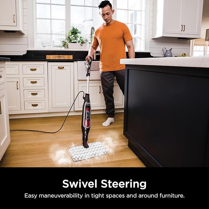 Shark | Steam Mop for Home | Lightweight | Powerful Steam Cleaning with Steam Blaster Technology | Includes 2 Mop Pads | Ideal for Hardwood Floors, Tile, Laminate | Burgundy/Gray | S5003D