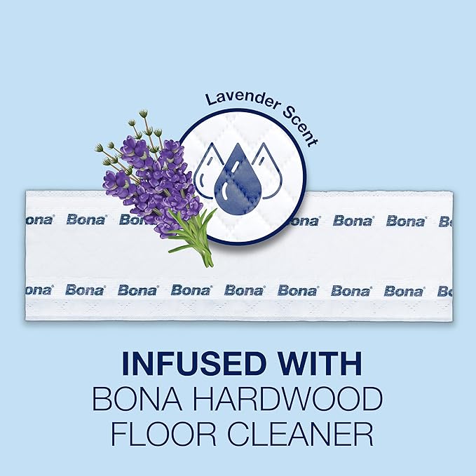 Bona® Disposable Wet Cleaning Pads for Hardwood Floors, Lavender Scent