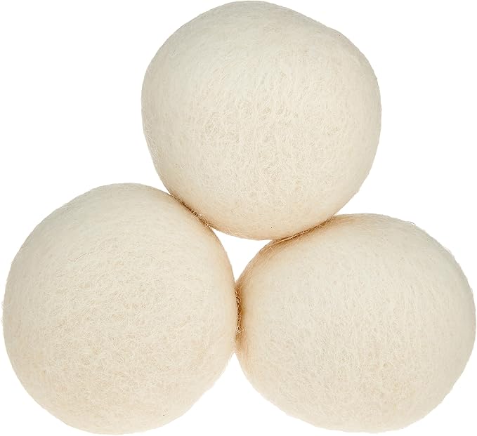 Reusable, Handmade, Natural Fabric Softner,100% Marino Wool Dryer Balls Set of 3