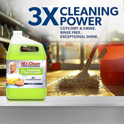 Mr. Clean Finished Floor Cleaner, Lemon Scent, 1 gal Bottle