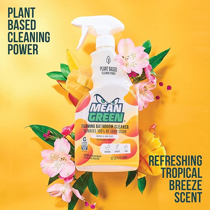 Mean Green Non-Concentrated Ready-to-Use Bathroom Cleaner, Tropical Breeze, 32 Ounce, 6 Pack