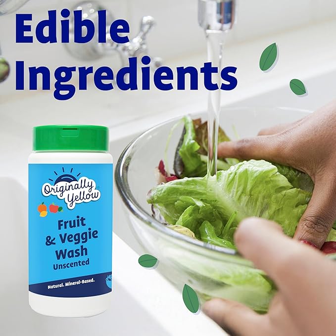 Originally Yellow All-Purpose Fruit and Veggie Wash | Plant-Based House Cleaning Supplies, 1 lb (2-Pack)