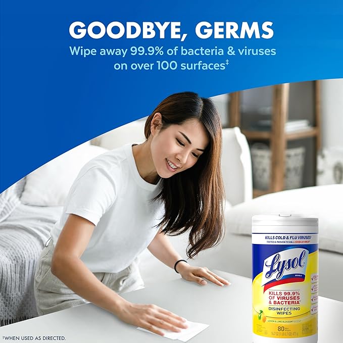 Lysol Disinfecting Wipes Bundle, Cleaning Supplies, All Purpose Cleaner, Multi-surface Cleaning Wipes, Multi-Scent Sanitizing Wipes Bundle, 80 Count (3pk)
