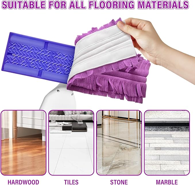 Reusable Refills Pad for Swiffer PowerMop: Power Mop Pad for Multi-Surface Mop and Swiffer PowerMop Wood Mop - Washable Floor Cleaning Replacement Pads 6Pcs (L)