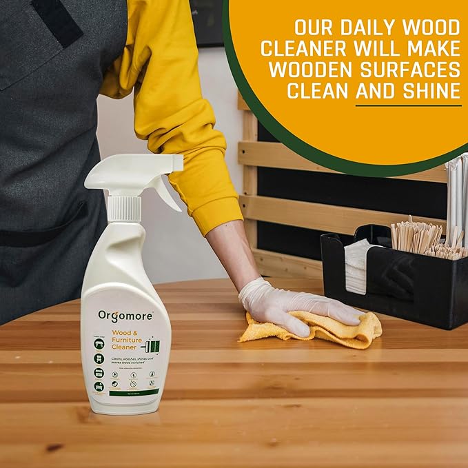 Plant based Wood Cleaner (Pack of 2) | 3-in-1 Cleans, Shines, and Protects Wooden Surfaces| Biodegradable Formula that Cleans Furniture, Tables, Kitchen Cabinets | Pet Safe, Skin Friendly