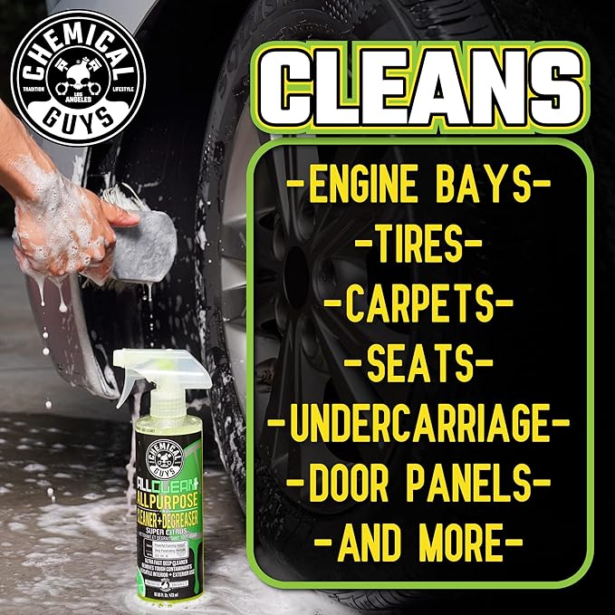 Chemical Guys CLD_101 All Clean+ Citrus-Based All Purpose Super Cleaner, Safe for Cars, Trucks, SUVs, Motorcycles, RVs & More, 128 fl oz (1 Gallon), Citrus Scent