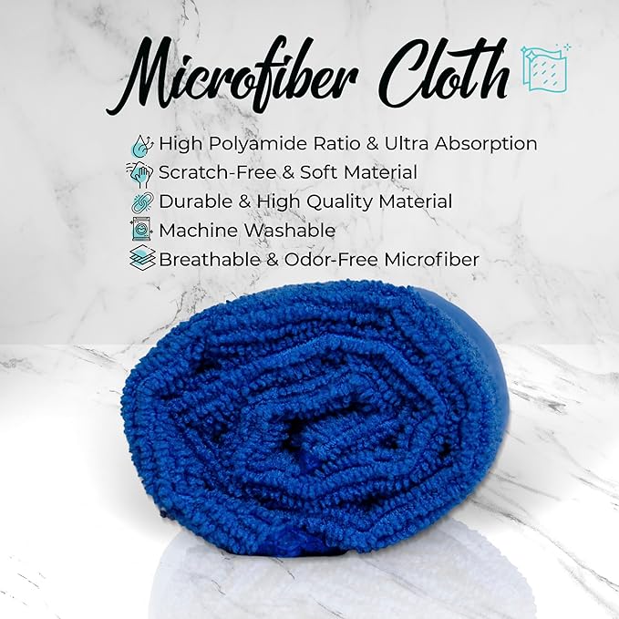 Microfiber Cleaning Cloth - Pack of 12 (12.5"x12.5") Multi Color, Non-Abrasive, Ultra-Absorbent, Lint-Free Towels for Cars, Reusable Cleaning Rags