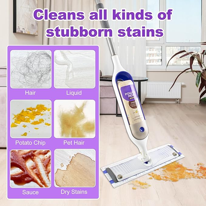 30 Pack Disposable Mopping Pad Refills Compatible with Swiffer PowerMop, Power Mop Refill Pads Replacements for Swiffer Power Mop Spray Mop Dry&Wet Pads Refills for Multi-Surface Floor Cleaning
