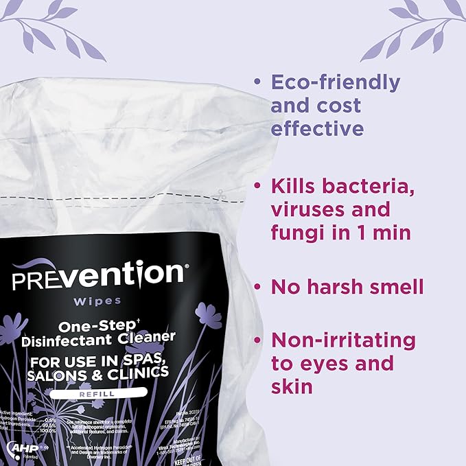 All Purpose Disinfecting Wipes – Cleaning Wipes Canister, Bulk Cleaner Towelettes for Salons, Spas, Clinics, Studios – Hospital Grade Surface Sanitizing – 160 Count per Refill Bag (6 Pack)