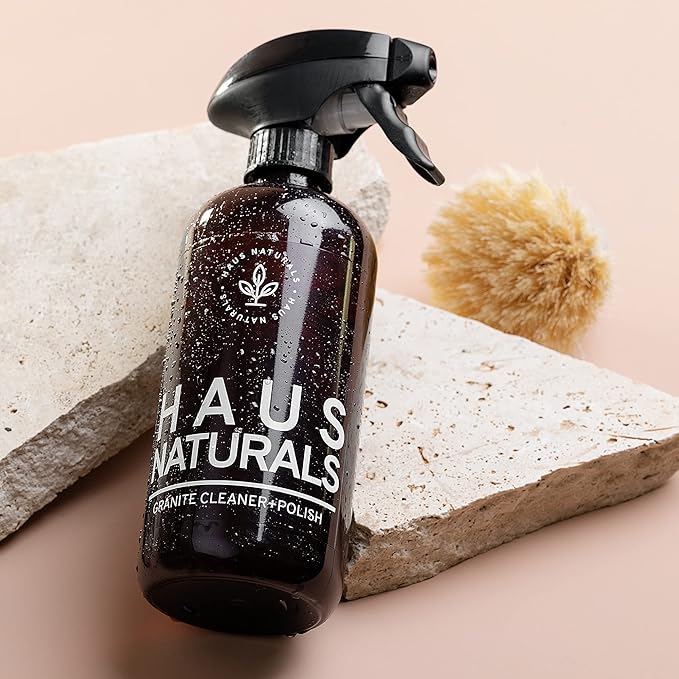 Granite Cleaner And Polish Kit |Formulated To Work On All Natural Stone Surfaces | Eco Friendly & Plant Based | Safe For Kids And Pets | Large Microfiber Cloth Included |16oz