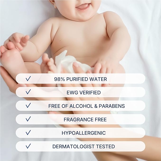 Korea’s #1 Signature Eco Baby Wipes- 100% Plant-Based 99% Drinkable Water-Based Unscented Ultra-Thick 75 GSM Hypoallergenic for sensitive skin Flip-Top 560 Count (8 Packs)