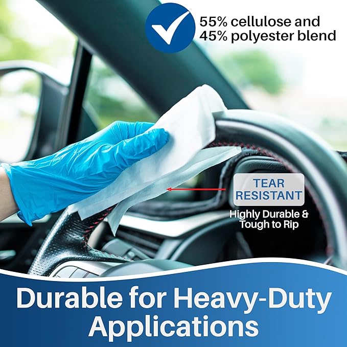 Cleanroom Wipes 9"x9" - 300 Low-Lint Wipes for Labs, Electronics & More - Durable & Absorbent-Works with Cleaning Agents & Solvents - Ideal for Precision Cleaning & Industrial Use.