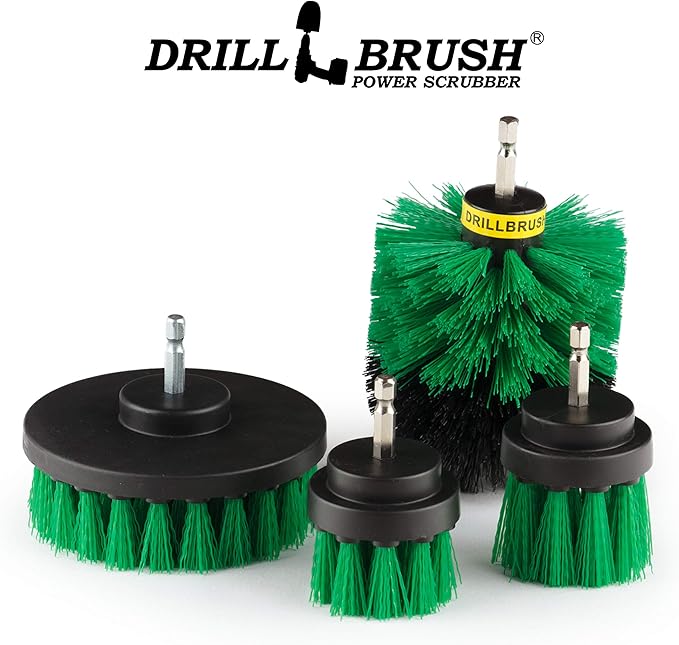 Crock Pot Scrubber - Cast Iron Skillet - Cleaning Supplies - Drill Brush Kitchen Cleaning Kit - Cutting Board, Stove, Sink, Counter-Top, Baseboard, Trash Can, Tile and Flooring - Grout Cleaner