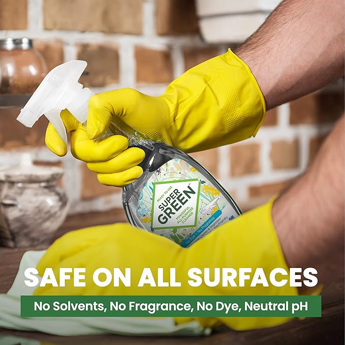 SuperGreen Powerful All-Purpose Cleaner and Degreaser | USDA Certified Bio-Based, Non-toxic, NO Ammonia or Phosphates, Cucumber Fragrance 32 fl oz 1 Pack…