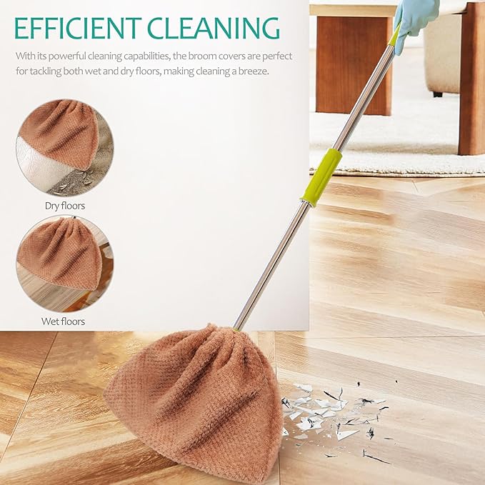 3 Pcs Sweeping Cloth Broom: Broom Washable Mop Broom Cover Washable Duster Broom Dust Mop Cleaning Tool for Home Kitchen Office