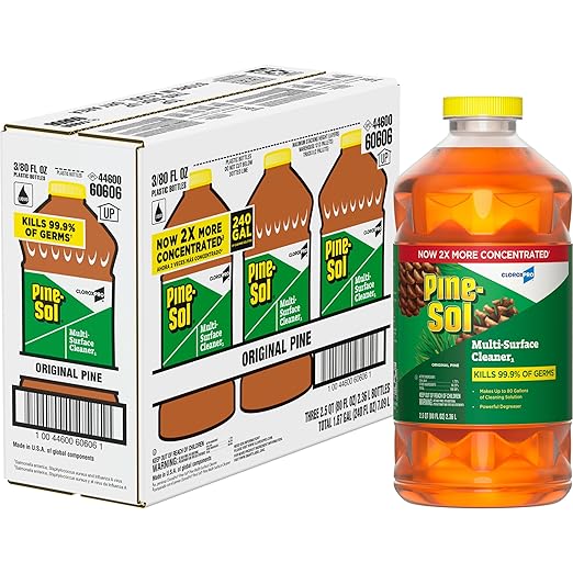 Pine-Sol Multi-Surface Cleaner, CloroxPro, 2x Concentrated Formula, All-Purpose Cleaner, Original Pine, 80 Fl Oz, Pack of 3