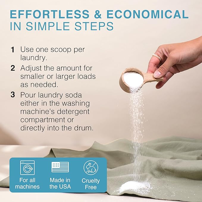 Good Natured Brand | Natural Laundry Detergent Powder & Washing Soda for Tough Stains & Odors | Hypoallergenic, Safe for Sensitive Skin | Biodegradable & Eco-friendly | Unscented | 47 oz 94 Loads