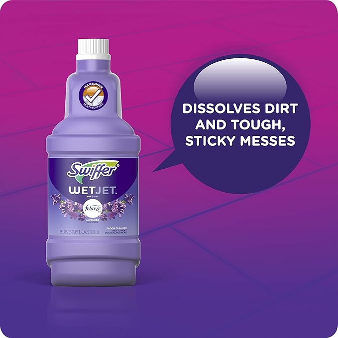 Swiffer FBA_23679CT WetJet Multi Purpose Solution 42.31.25 ozliter, Multicolor, Open Window Fresh Scent, 42.2 Fl Oz