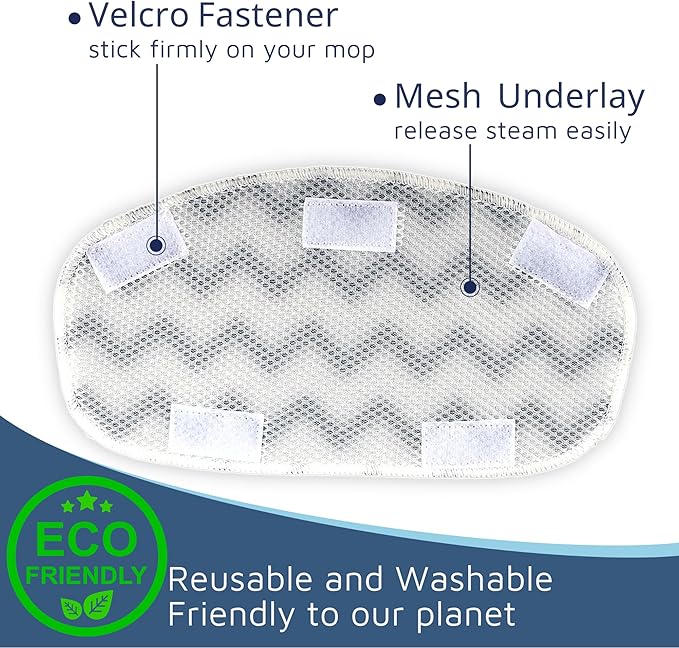 F Flammi Heavy-Duty Steam Mop Replacement Pad for PurSteam ThermaPro 10-in-1, Microfiber Washable Reusable Pads (4 Pack)