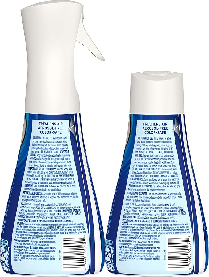 Clorox Scentiva Disinfecting Mist, Coconut and Waterlily, 1 Spray and 1 Refill, 16 oz Each