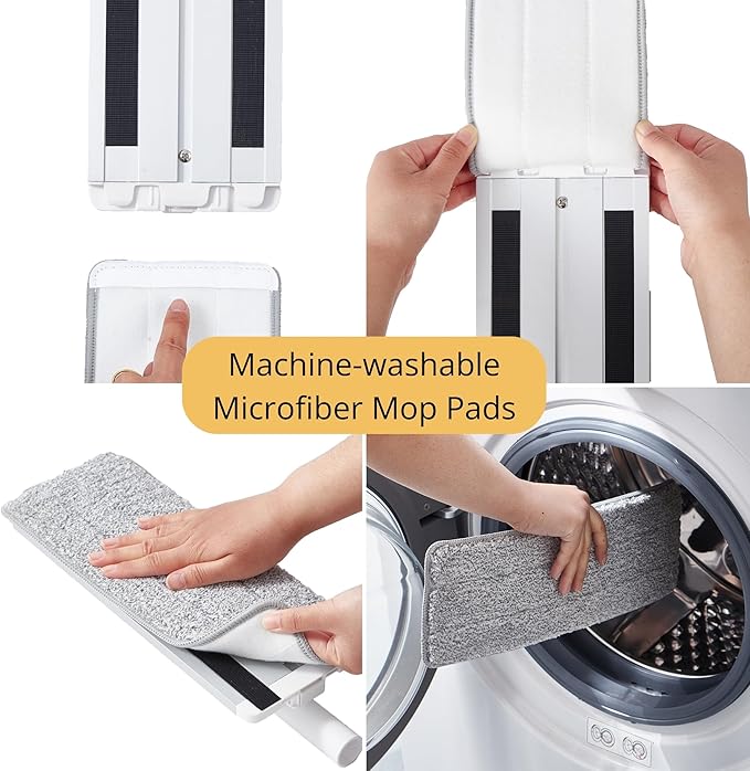 True & Tidy® TrueClean Mop & Bucket Spin Mop Pump System, Patent Pending 3 Compartments Separate Clean & Dirty Water, Hands-Free Self-Wringing Aluminum Head, Machine Washable Pads, in Gift Box