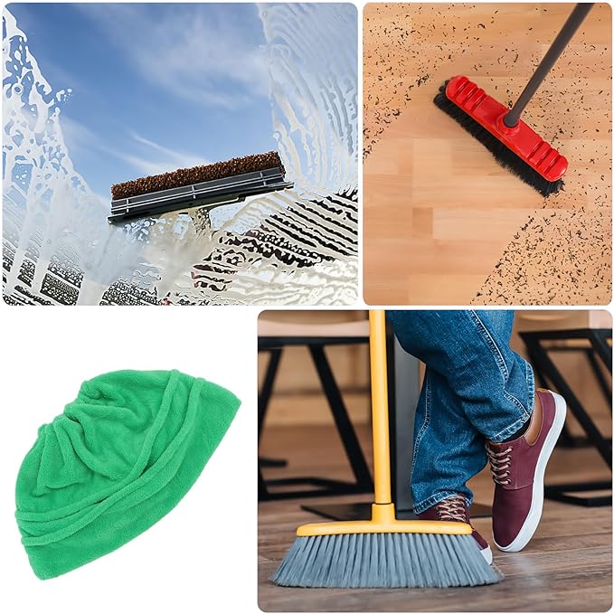 GLEAVI 3 Pcs Broom Mop: Household Brooms Microfiber Mop Sweeping Broom Cover Mop Sink Cover Mop Sweeper Pad Mop Head Cleaning Mops Broom Cloth Cover Coral Fleece Wet and Dry Dust Collector