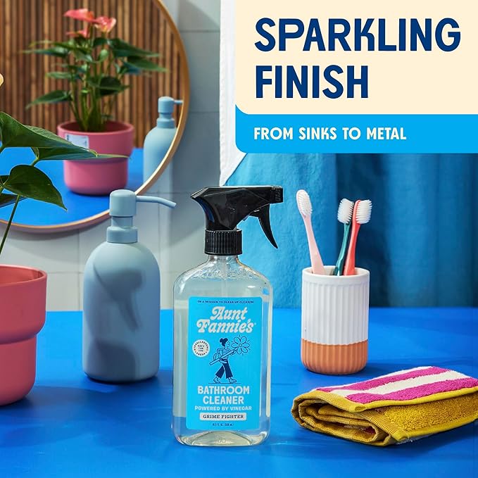 Aunt Fannie's All Purpose Bathroom Cleaner Vinegar Spray for Shower, Tub, Toilet, Tile, Sink and Fixtures, 16.9 Ounces (Pack of 6)