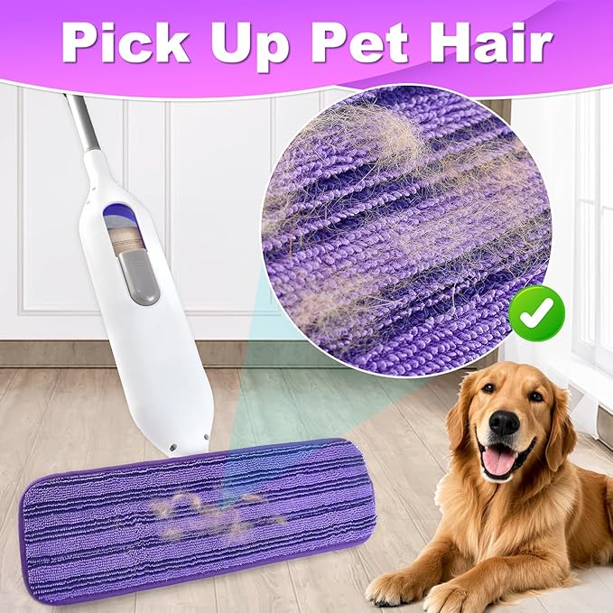 Mop Pads Compatible with Power Mop, 11 Count Refill Pads for Powermop Contains 9 Disposable Mop Pads Refills Suit for Power Mop and 2 Reusable Mop Pads for Power Mop