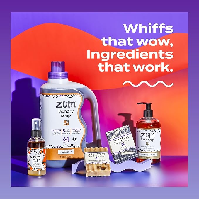 Zum Laundry Soap by Indigo Wild - Liquid, Plant-Based Soap with Baking Soda, Essential Oils, Coconut Oil & More - Wash Up to 64 Loads - Lavender - 64 fl oz (2 Pack)