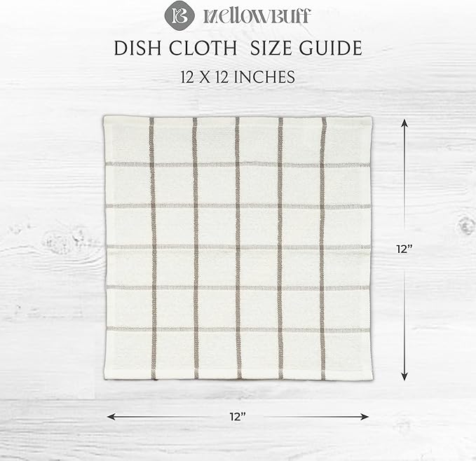 100% Cotton Kitchen Towels and dishcloths Sets, Super Soft & Absorbent, Dish Cloths for Washing Dishes, Dish Towel for Kitchen, 2 Grey Dish Towels and 4 Grey Dish Cloths