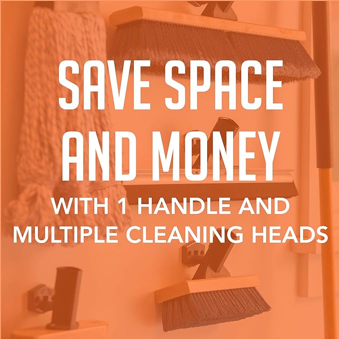SWOPT 24” Floor Squeegee + 60" EVA Foam Comfort Grip Wooden Handle, Combo, Gray & 10” Premium Multi-Surface Scrub Brush Head