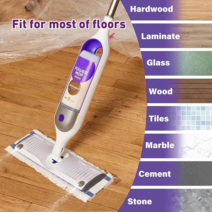 40 Pack Disposable Mop Pads for Swiffer PowerMop (MOP NOT Included!), Unscented 12-Layer Thickened Multi-Surface Power Mop Refills Replacement Head for Floor Cleaning