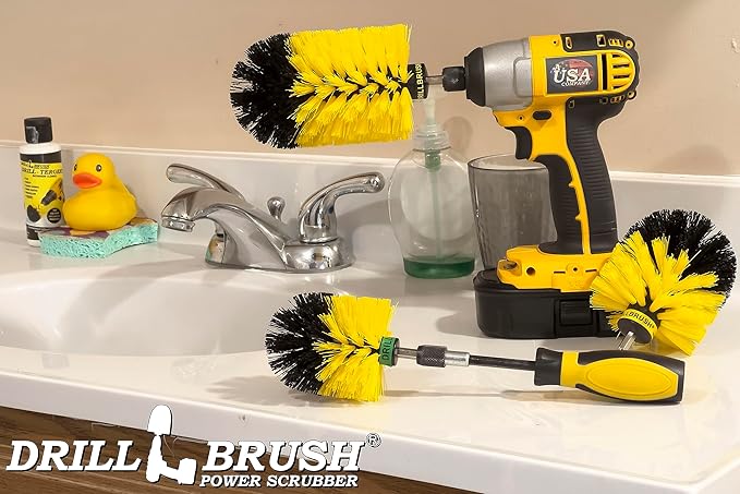Toilet Bowl Cleaner Bathroom Hand Brush Set - Bathroom Cleaning Brush - Shower Scrub Brushes for Cleaning - Bathtub Cleaning Brush - Grout and Tile Cleaning Brush - Power Bathroom Scrubber - Tub Brush