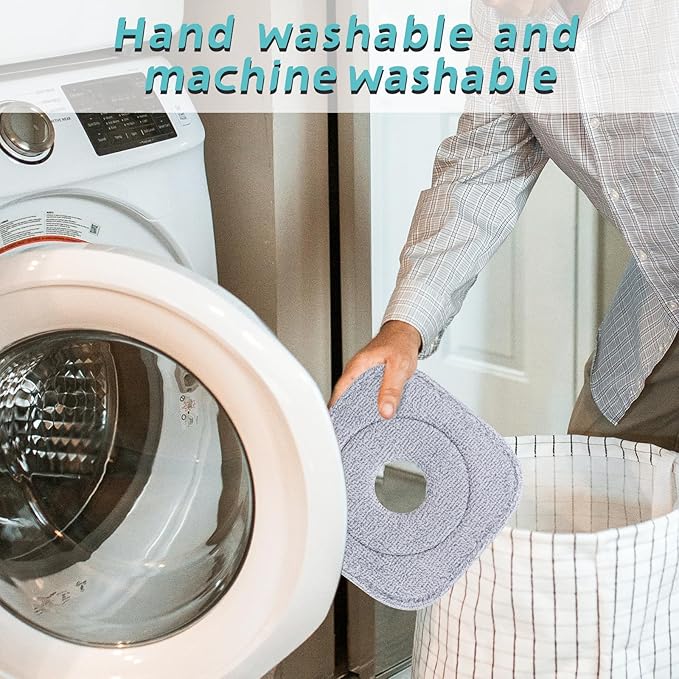 5 Pack Square Microfiber Mop Pads Replacement Compatible with True & Tidy SPIN-800 TrueClean Mop M16 Spin Mop,9 inch Mop Pad Fits Most Square Spin Mop
