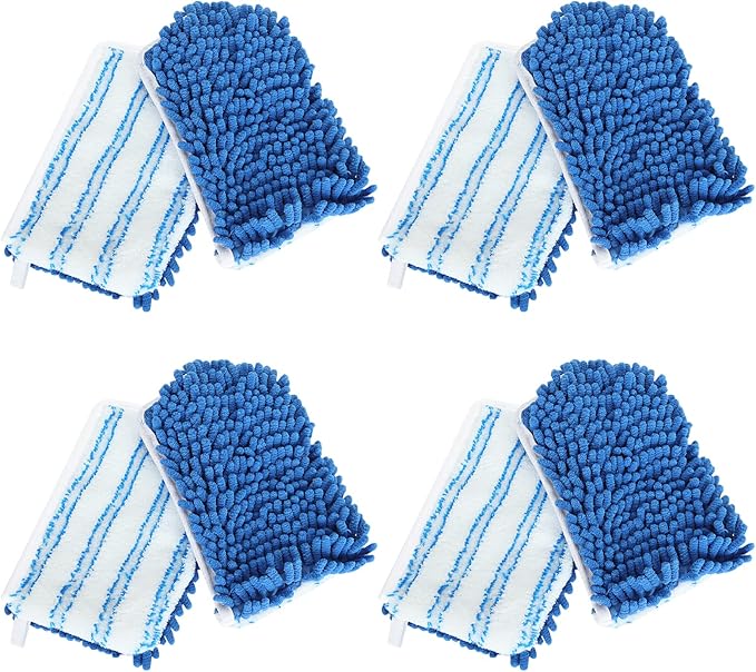 4 Pack Microfiber Flip Mop Head Replacement, Reusable Replacement Mop Heads for Dry/Wet Use, Double Sided Cleaning Mop Head Replacement, Machine Washable