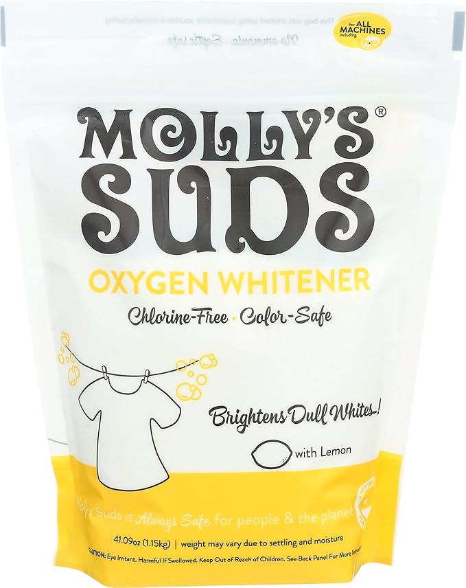 Molly's Suds Starter Pack | Includes 70 Load Natural Laundry Powder, 1 Package of Wool Dryer Balls & 1 Oxygen Whitener
