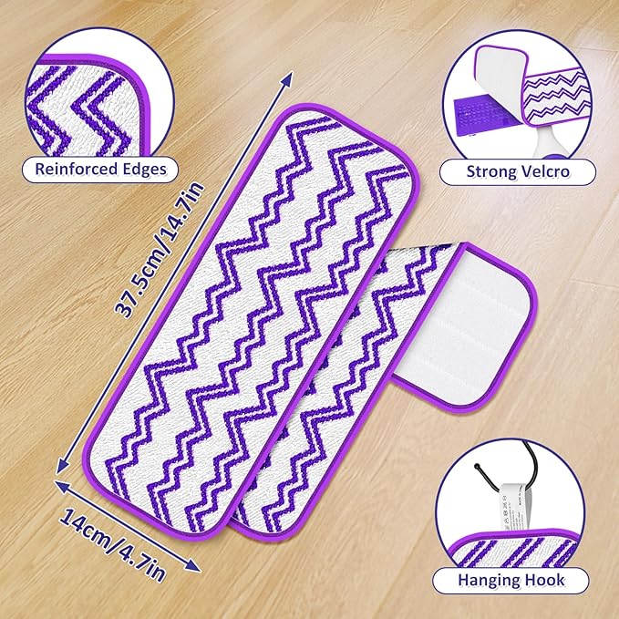 7 Pack Reusable Mop Refills for Swiffer PowerMop, Thickened Power Mop Pads Microfiber PowerMop Refills Washable 15” Wet Pads Mopping Cloths for Multi-Surface & All Types of Floors