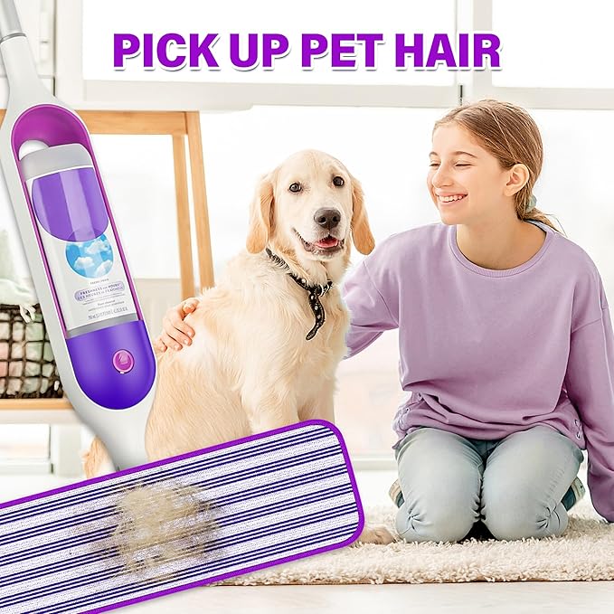 6 Pack Reusable Mop Pads Compatible with Swiffer PowerMop, Microfiber Pads Refills Machine Washable Up to 100 Times Wet Dry Use Suitable for All Floor Types