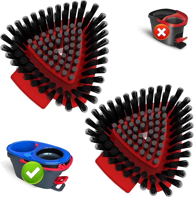 2 Pack Upgrade Scrub Brush Replacement Head Compatible with O Cedar RinseClean 2-Tank Spin Mop, Mop Replace Head Scrubber Brush,Floor Cleaning Brush More Layers of Bristles for Bathroom,Tile, Kitchen