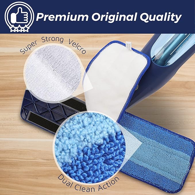 3 Pack Microfiber Cleaning Pad for Bona Spray Mop, Multi-Surface Floor Mop Replacement Pad